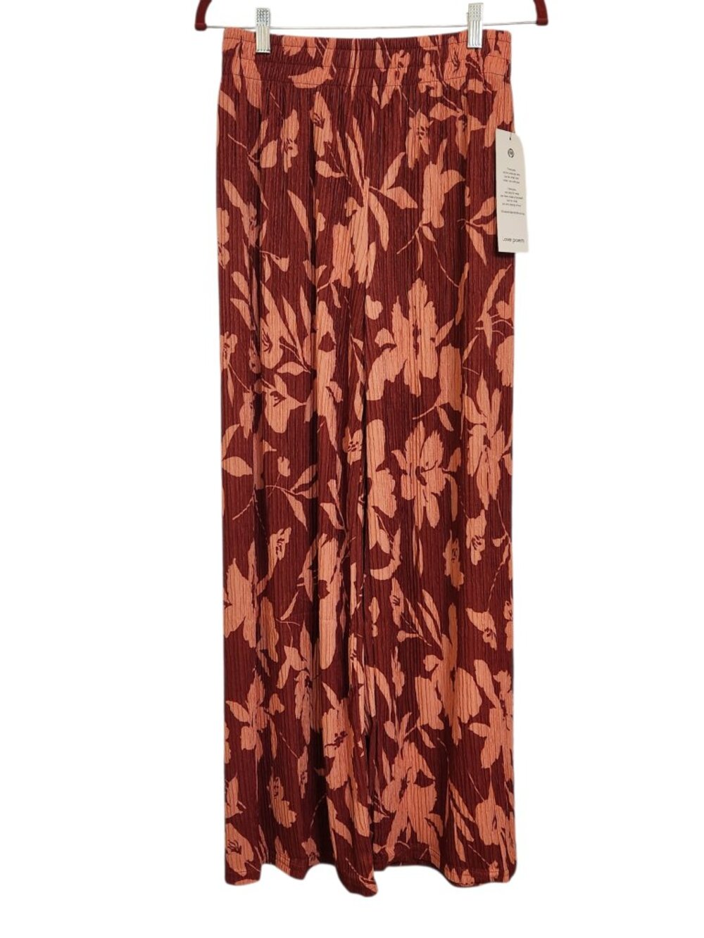 Women’s Wide Leg Floral Pants - Pink Floral - Picture 10 of 13